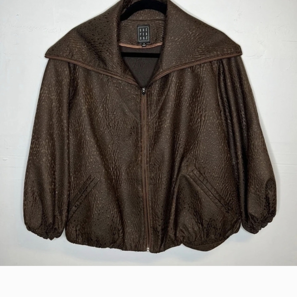 Due Per Due Textured Brown Jacket